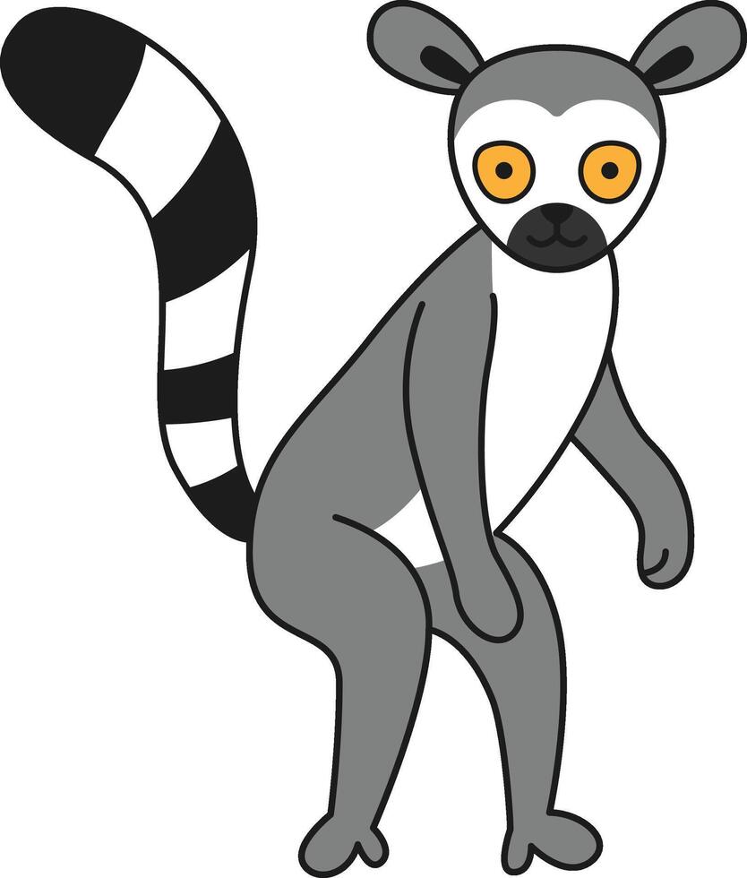 söt tecknad serie lemur illustration vektor