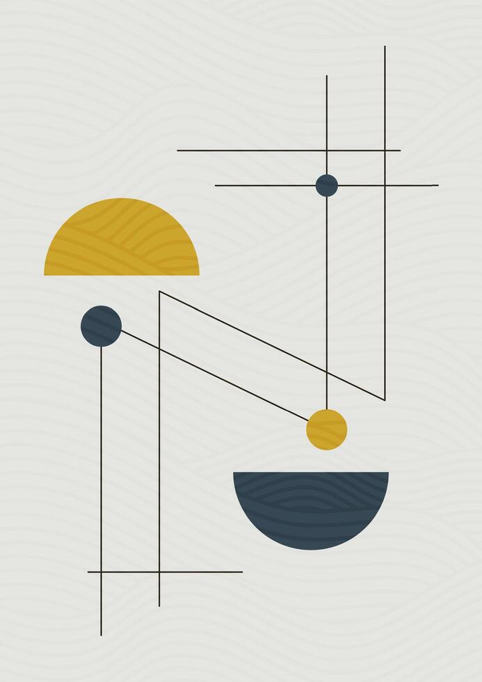 memphis affisch med geometrisk former. abstrakt mitten århundrade konst färgrik element. vektor