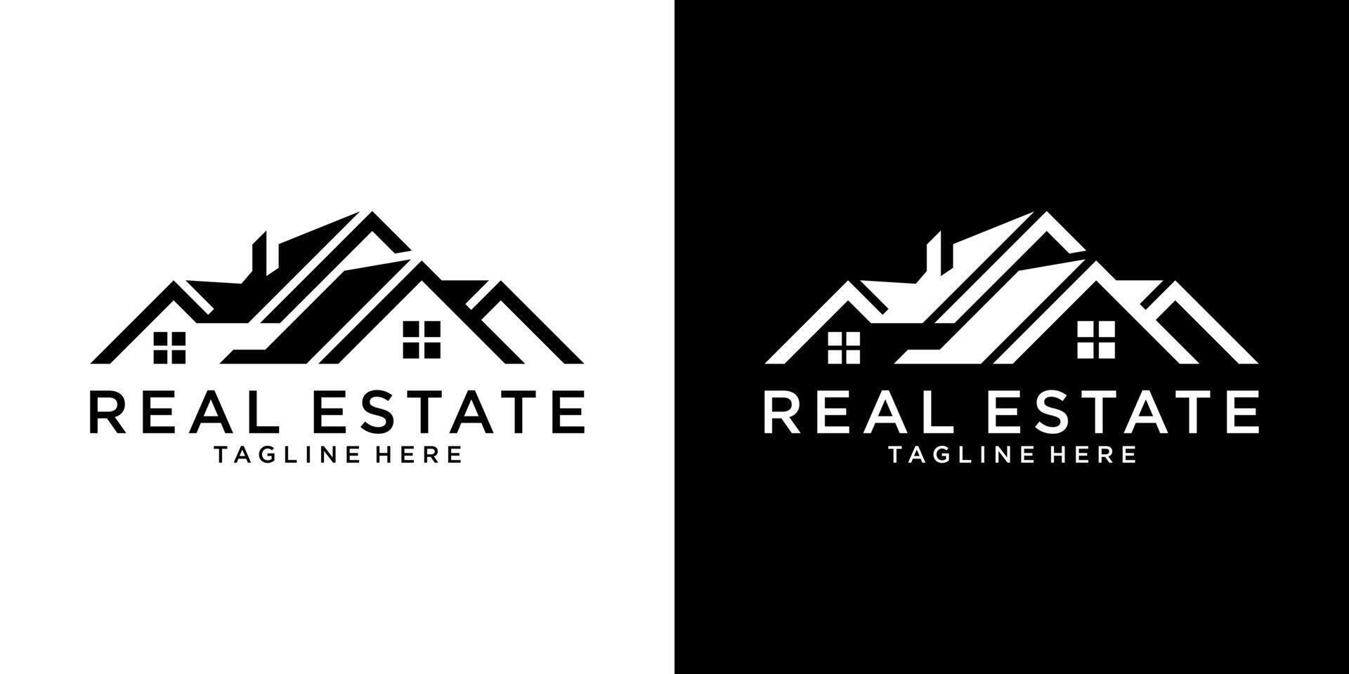 Dach und Zuhause Logo Design Konzept. echt Nachlass Logo vektor