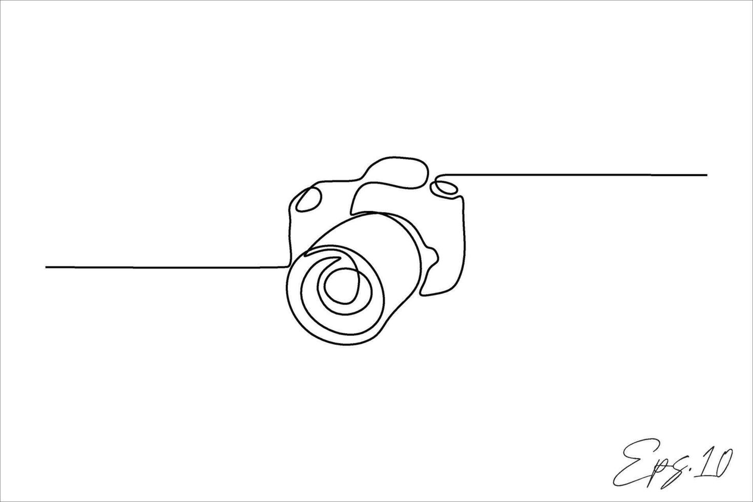 kontinuerlig linje konst teckning av kamera vektor