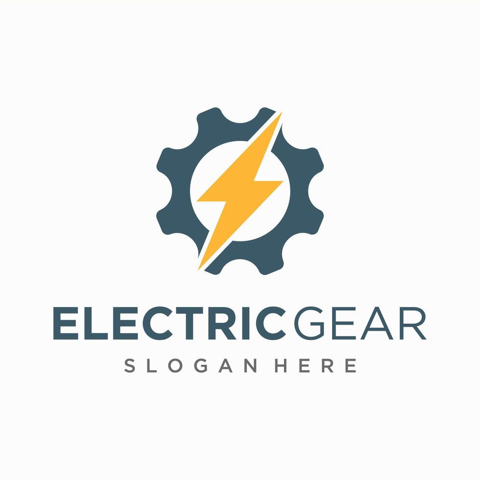 elektrisch mit Ausrüstung Logo Design vektor