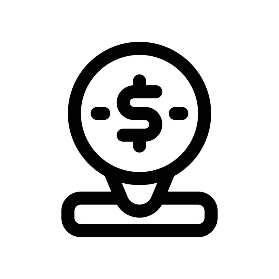 Geld Ort Symbol. Linie Symbol zum Ihre Webseite, Handy, Mobiltelefon, Präsentation, und Logo Design. vektor