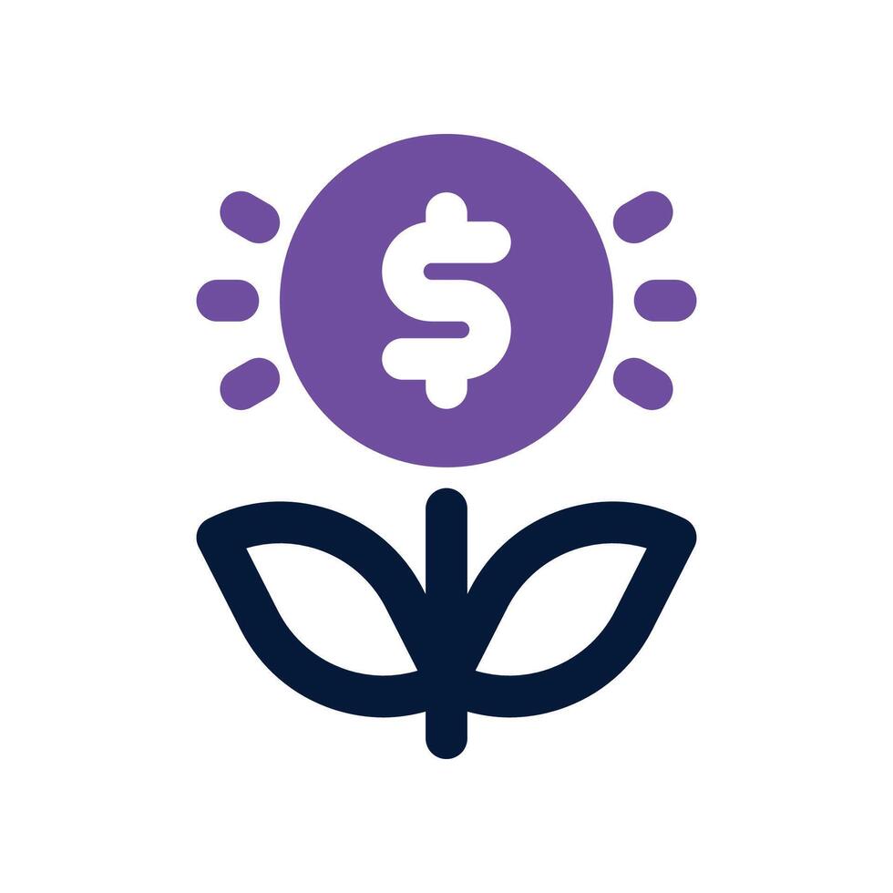 pengar tillväxt ikon. dubbel tona ikon för din hemsida, mobil, presentation, och logotyp design. vektor