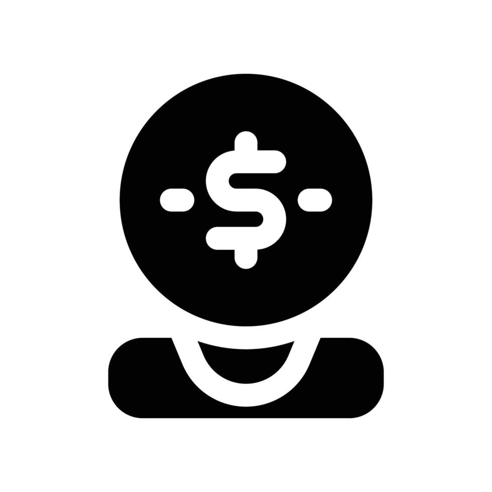 Geld Ort Symbol. Glyphe Symbol zum Ihre Webseite, Handy, Mobiltelefon, Präsentation, und Logo Design. vektor