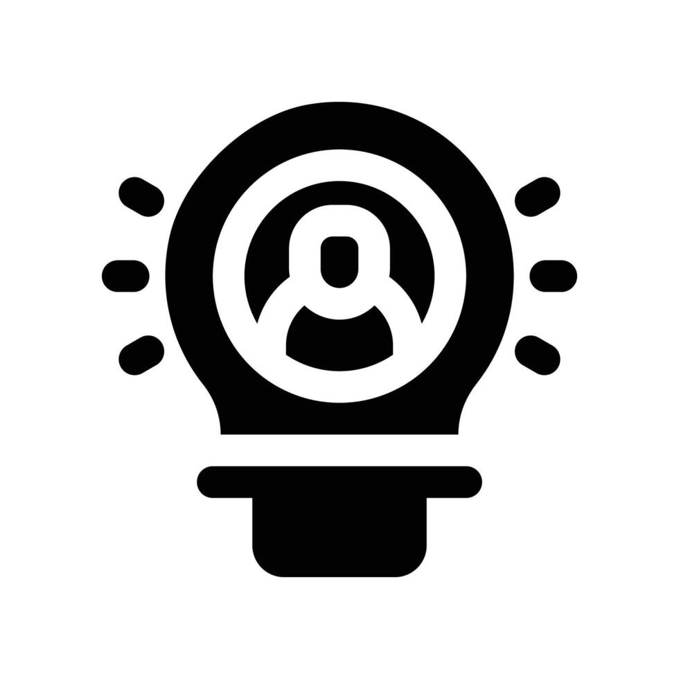 Idee Symbol. Glyphe Symbol zum Ihre Webseite, Handy, Mobiltelefon, Präsentation, und Logo Design. vektor