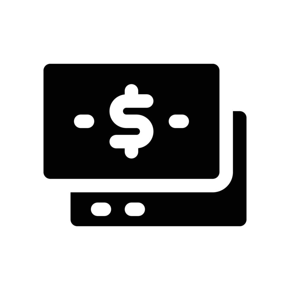 Geld Symbol. Glyphe Symbol zum Ihre Webseite, Handy, Mobiltelefon, Präsentation, und Logo Design. vektor