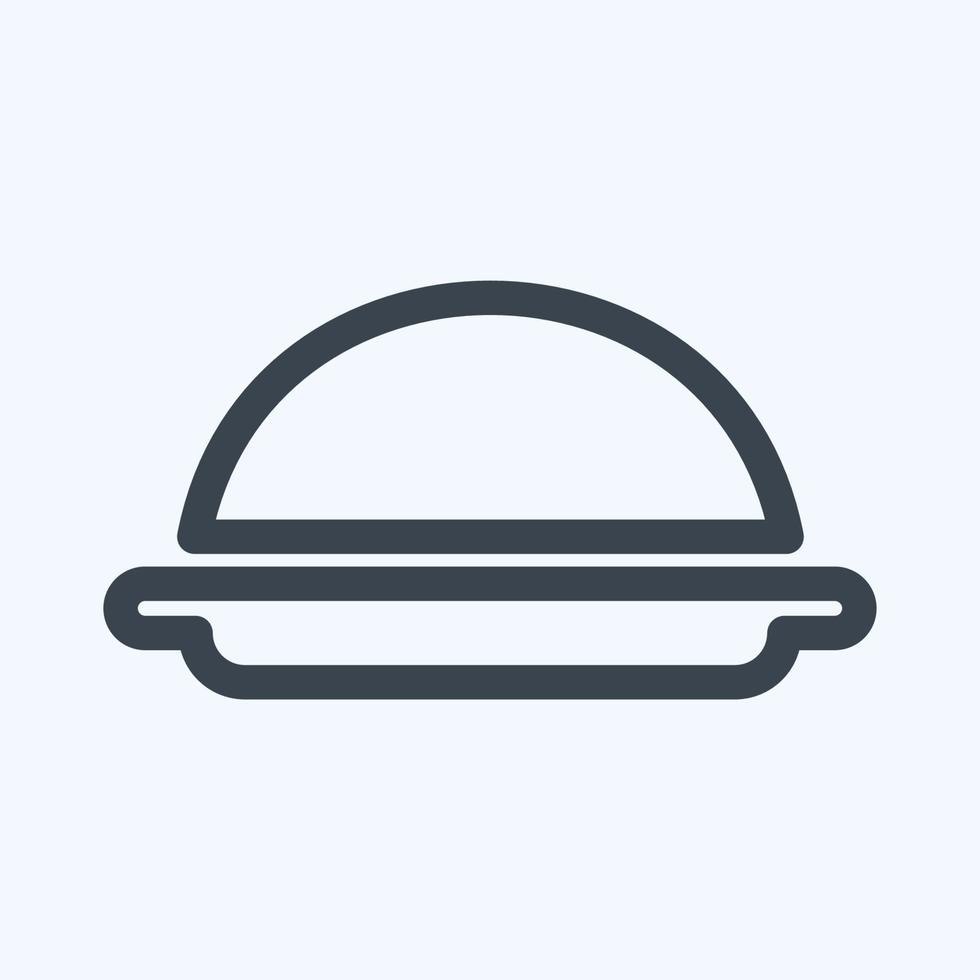 ikon som serverar mat - linjestil vektor