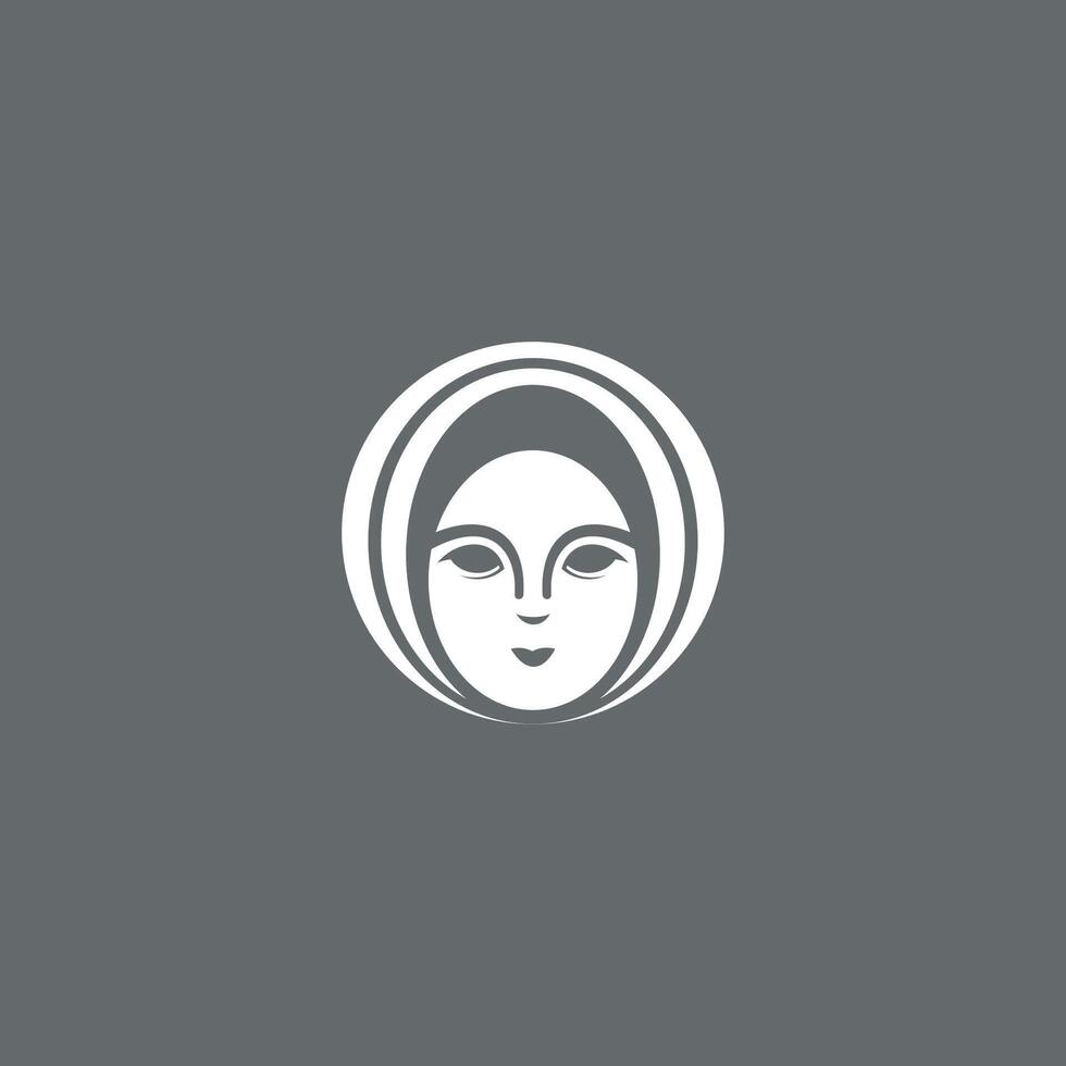 Frau tragen Turban Logo oder Symbol Design vektor