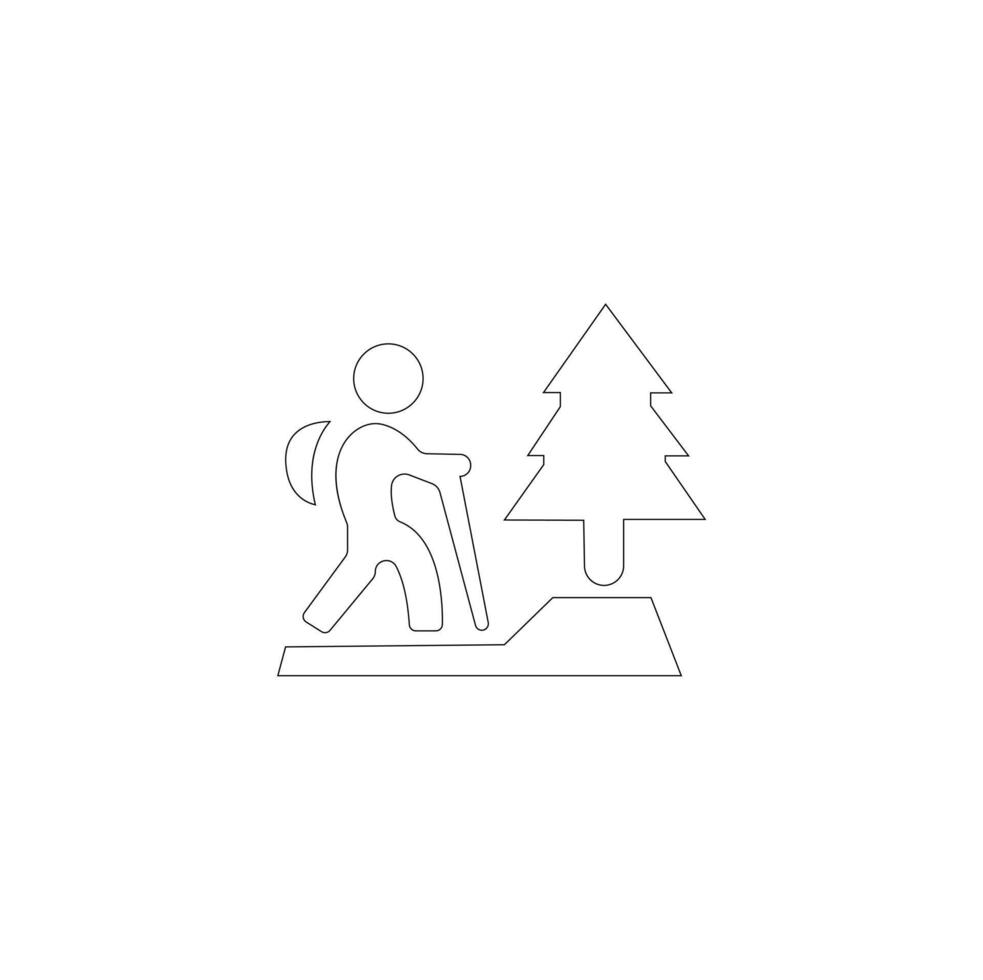 Park Symbol Satz. enthält Wald, Grill, Lager, Bank, Picknick und Spielplatz Symbole. vektor