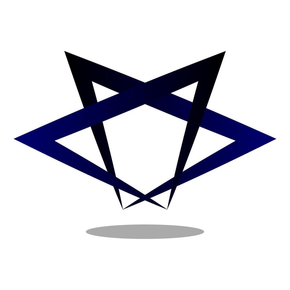 Blau und schwarz Linie Logo. Dreieck. vektor