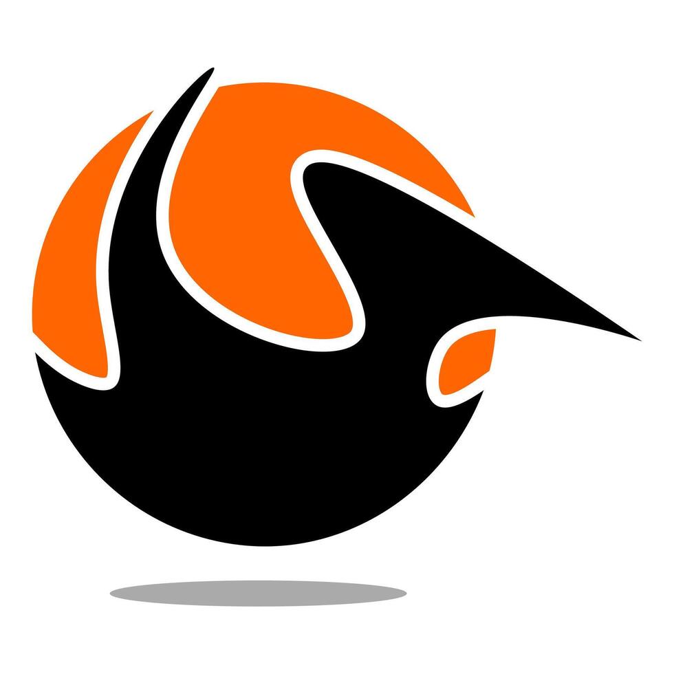 fågel logotyp design. cirkel fågel tecken konst. vektor