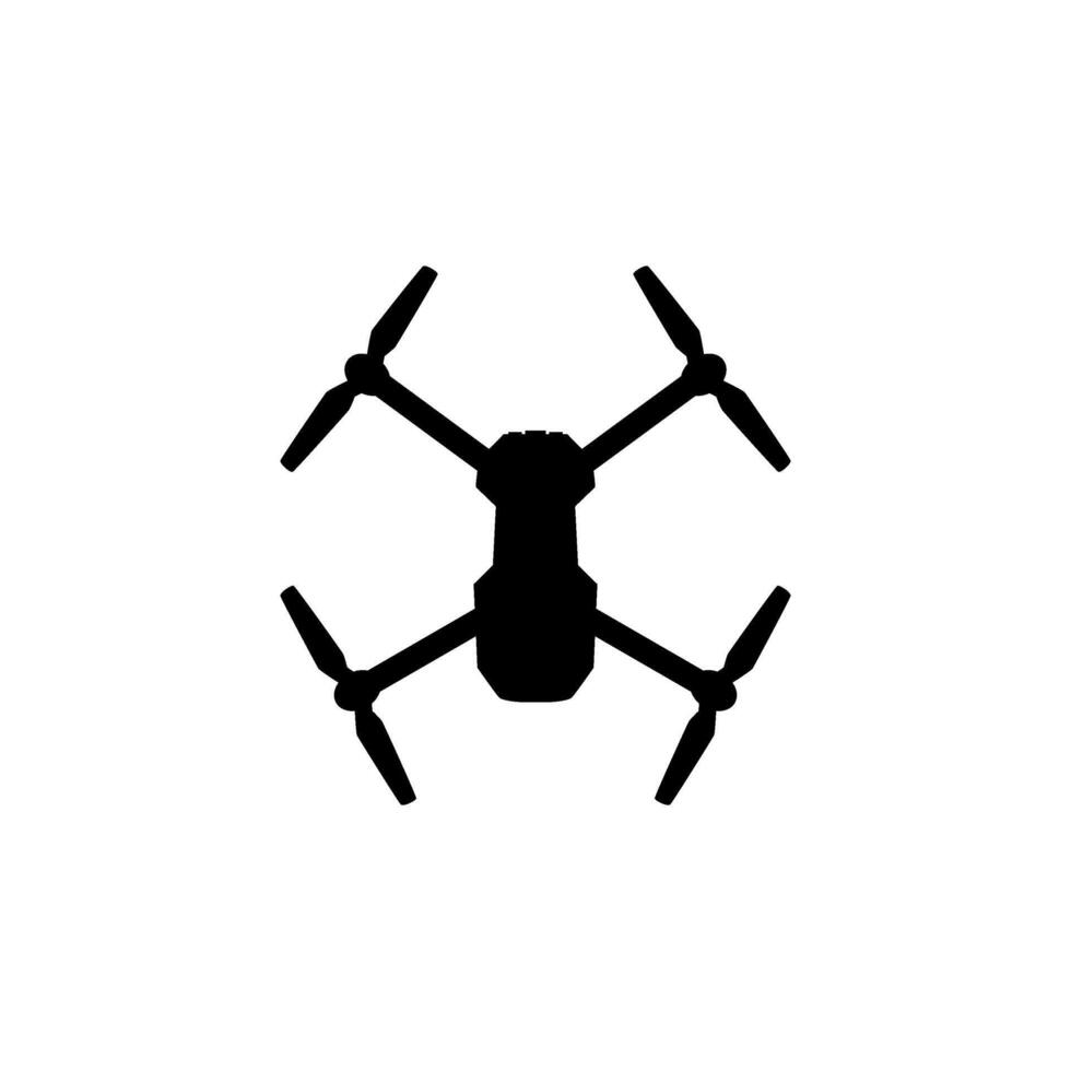 Drönare kamera eller uav silhuett, platt stil, kan använda sig av för konst illustration, appar, hemsida, piktogram, logotyp gram, eller grafisk design element vektor