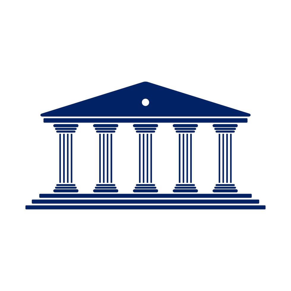 Bank, museum eller bibliotek icon.classical arkitektur byggnad med kolumner.platta illustration lätt till redigera och customize.column pelare parthenon landmärke.. vektor