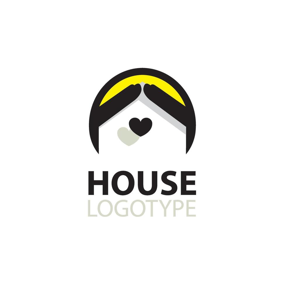 logotyp av måne hus lämplig vektor