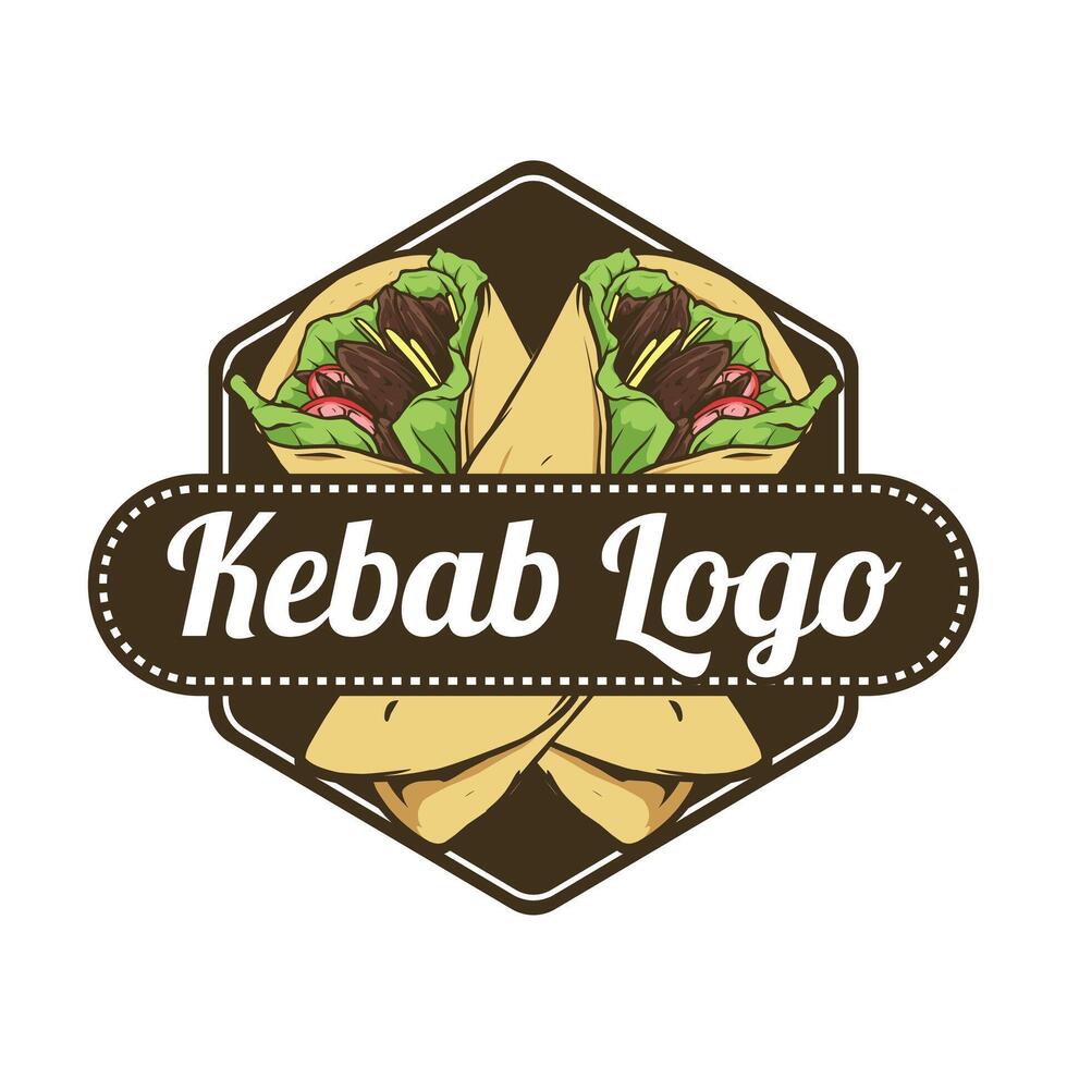 Kebab Logo Zeichnung Design Vorlage vektor