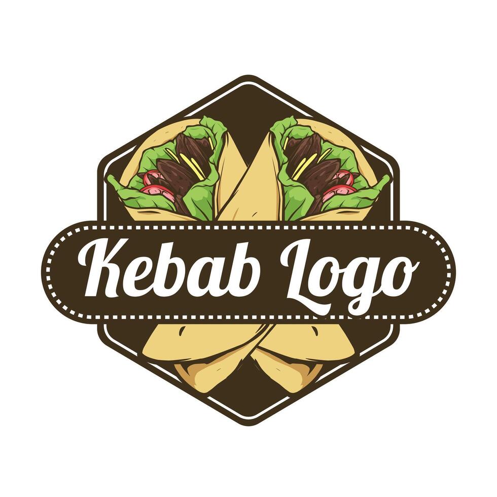kebab logotyp teckning design mall vektor