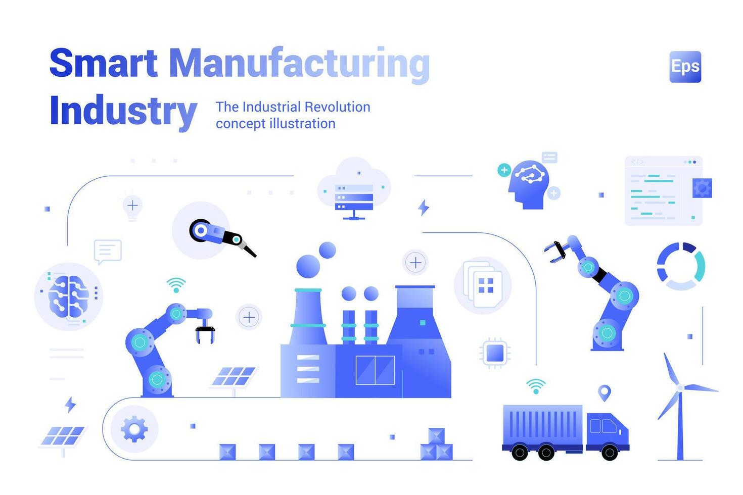 iiot Clever Herstellung Industrie Illustration vektor