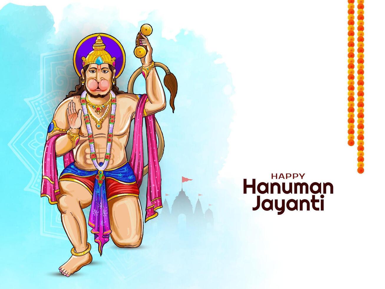 Lycklig hanuman jayanti festival dekorativ bakgrund vektor