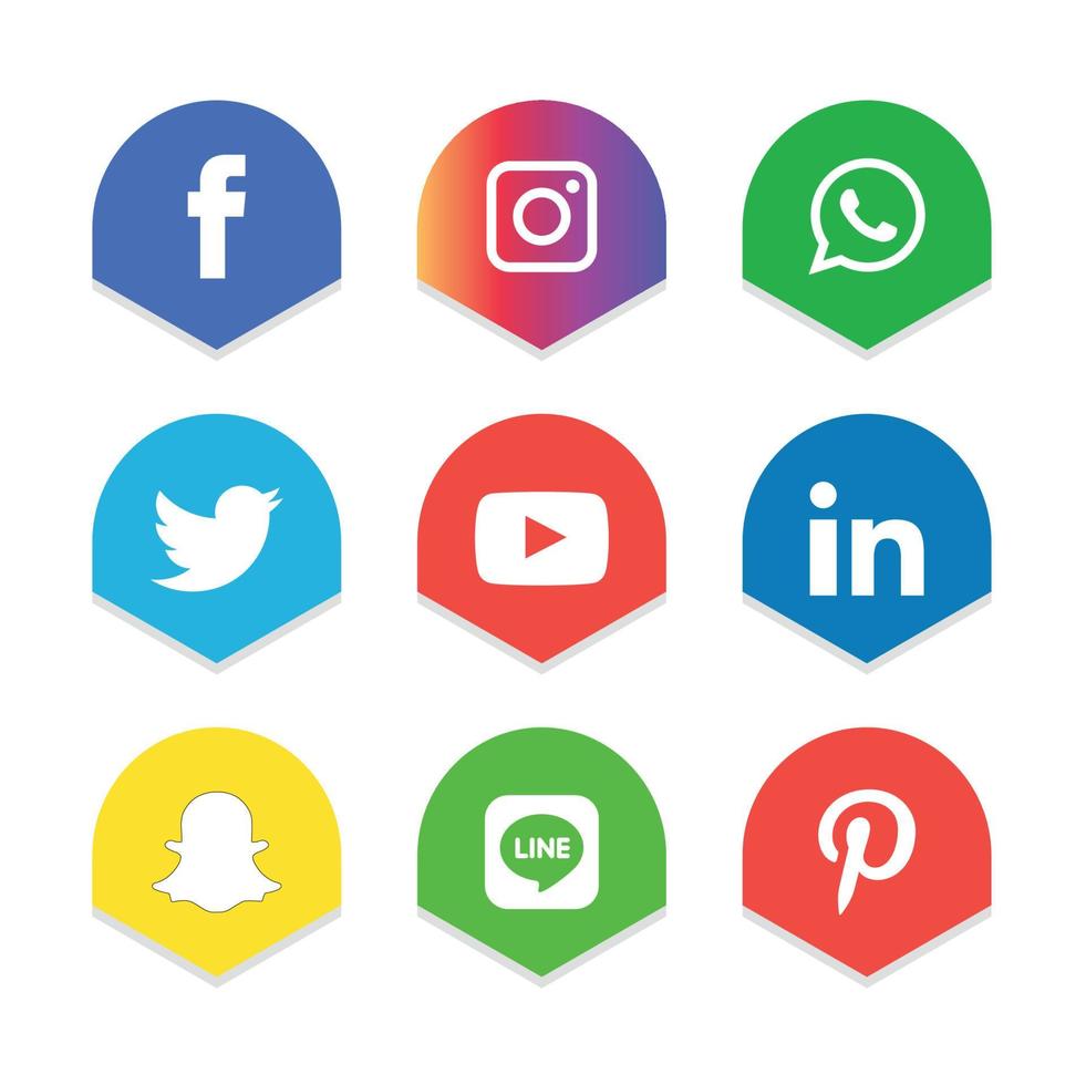 Social Media flache Icons Technologie, Netzwerk. Hintergrund-Gruppe Smiley-Gesicht-Verkauf. teilen, mögen, vektorillustration twitter, youtube, whatsapp, snapchat, facebook, instagram, tick tack, tok vektor