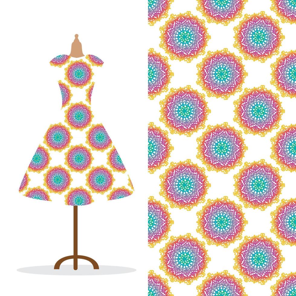 Stoff Muster Design zum ein Frau Kleid. perfekt zum Drucken auf Stoff oder Papier vektor