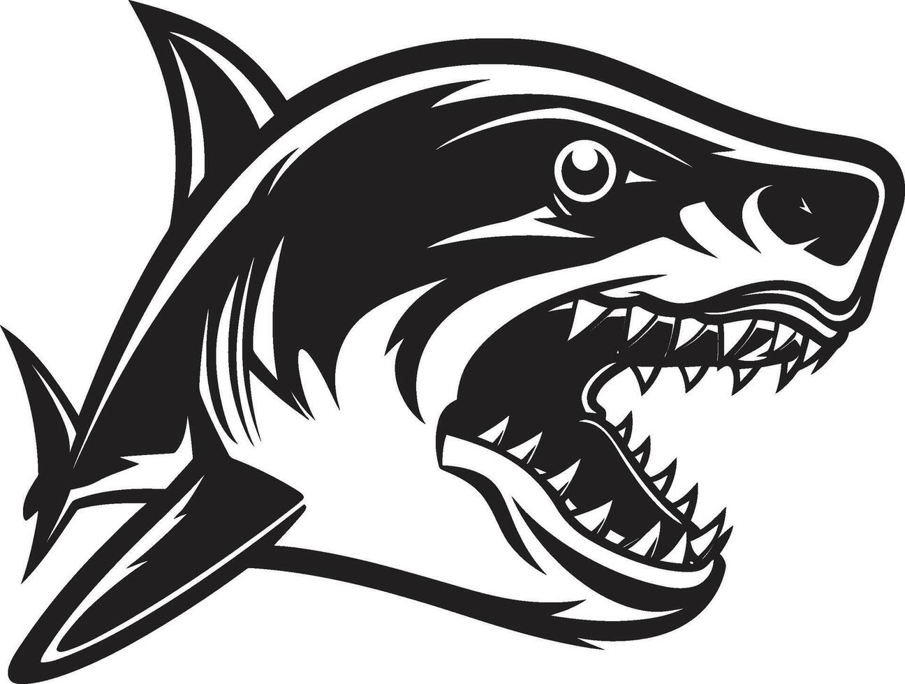 dynamisk djup elegant för svart haj emblem predatory majestät svart haj i elegant vektor
