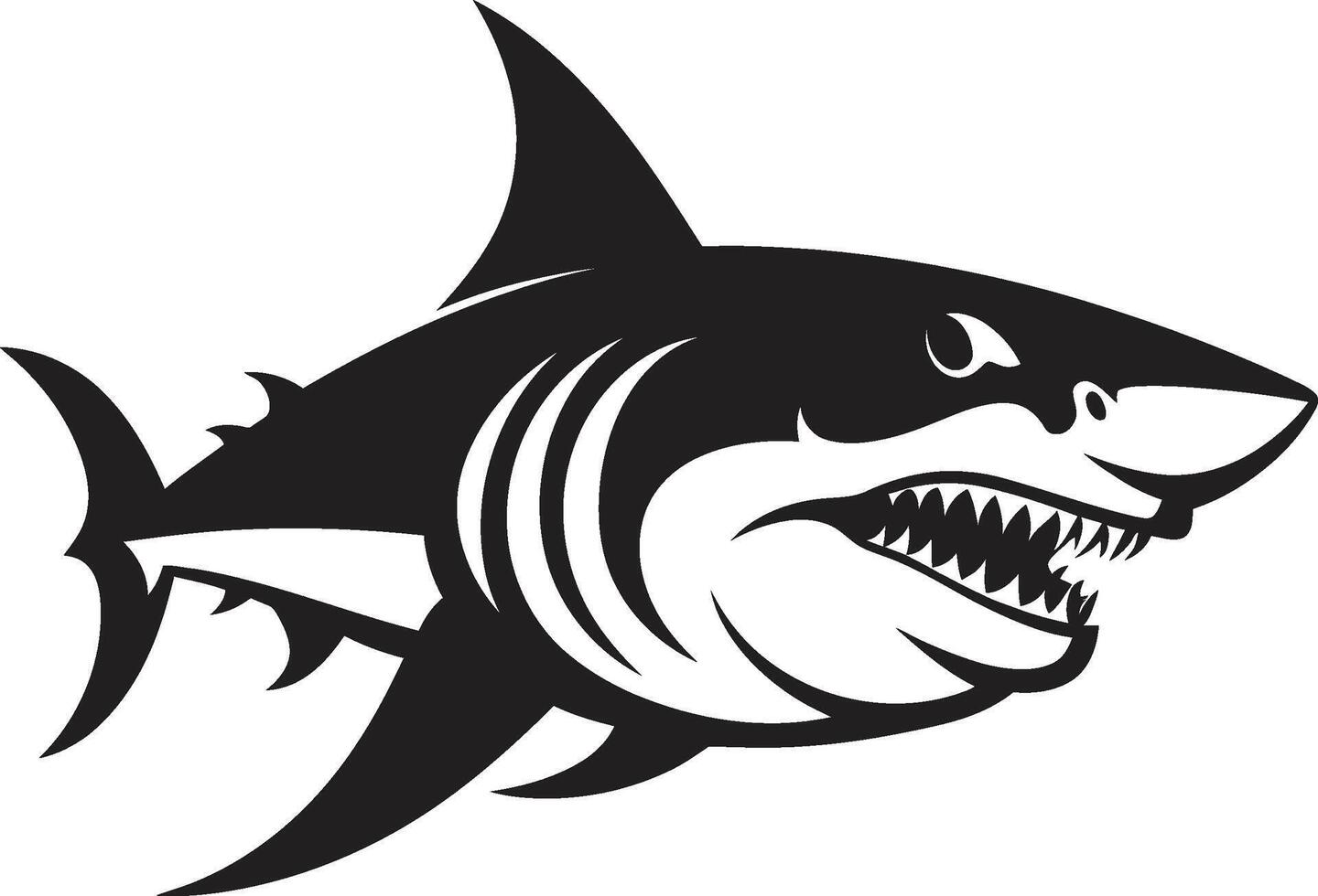 Raubtiere Gegenwart schwarz Hai Emblem dynamisch Tiefe elegant schwarz Hai im vektor