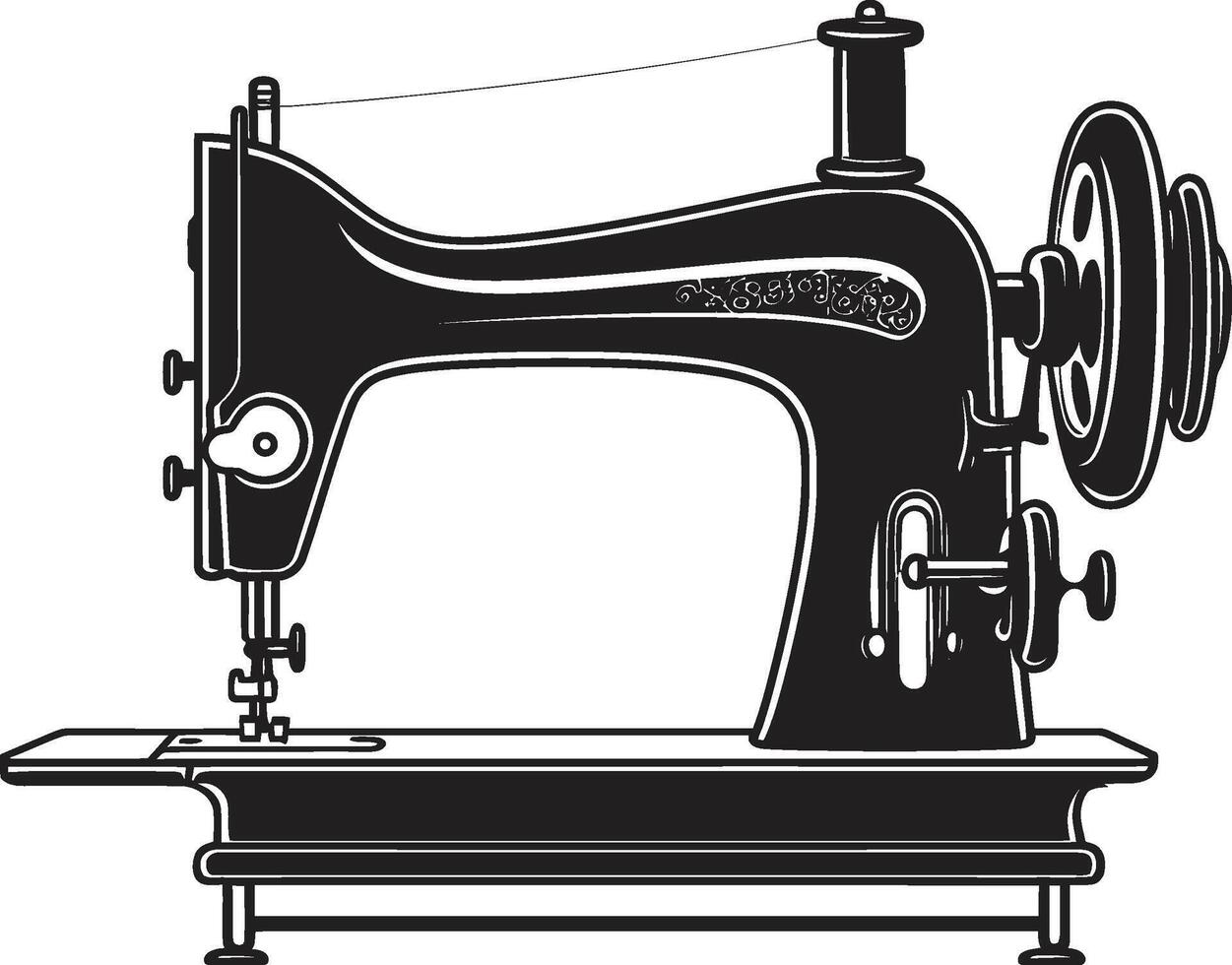 Stich Symphonie schwarz zum noir Nähen Maschine im Präzision Biesen schwarz Nähen Maschine vektor