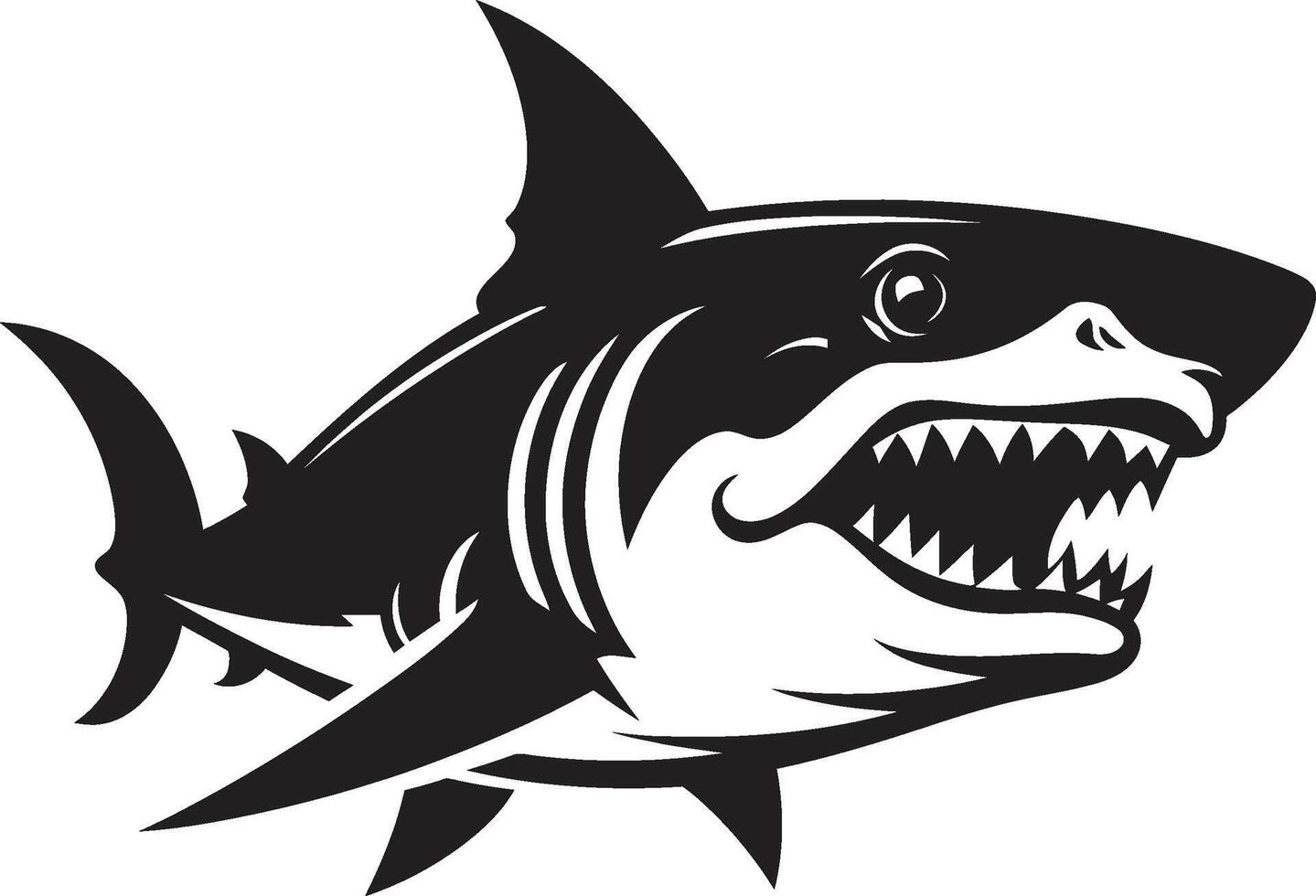 ozeanisch Souveränität schwarz zum glatt Hai Leise Meer Leistung schwarz ic Hai im elegant vektor