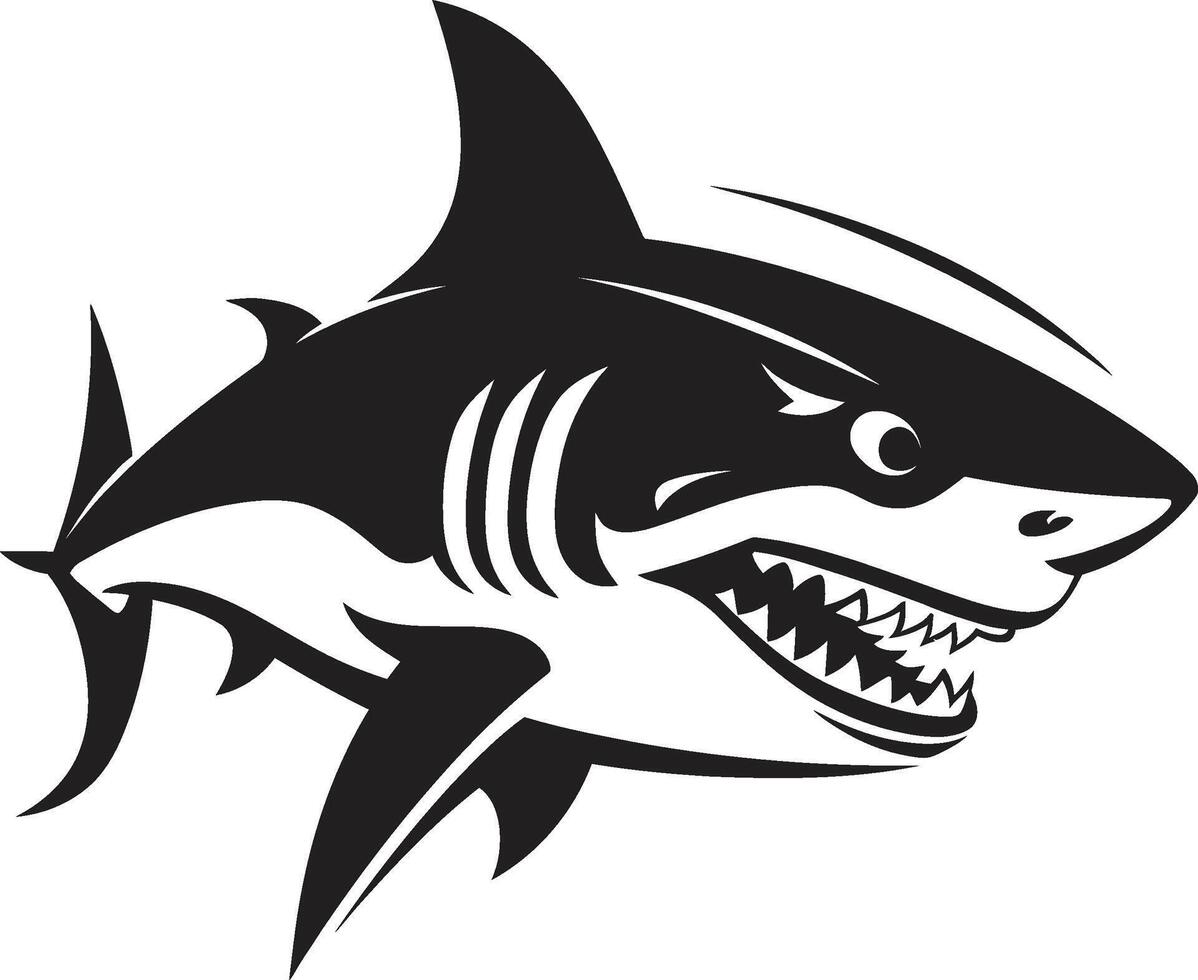 elegant rovdjur svart för dynamisk haj oceanisk vaksamhet svart ic haj emblem vektor
