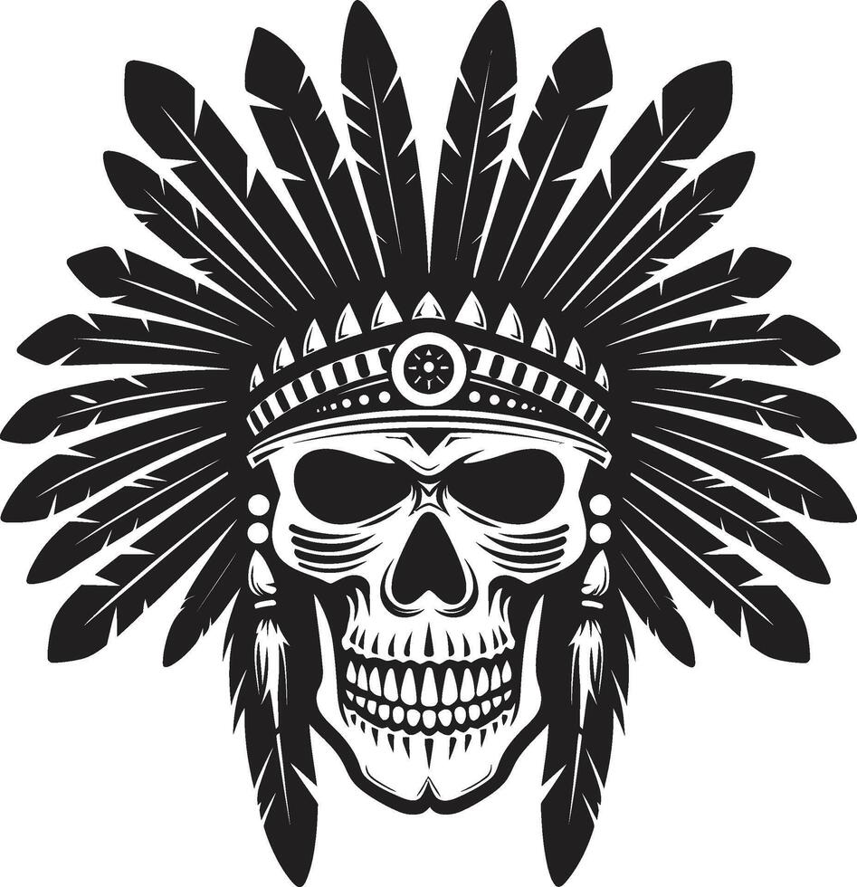 kulturell aura stam- skalle mask linjekonst i elegant svart shamansk symboler svart ic för stam- skalle mask vektor