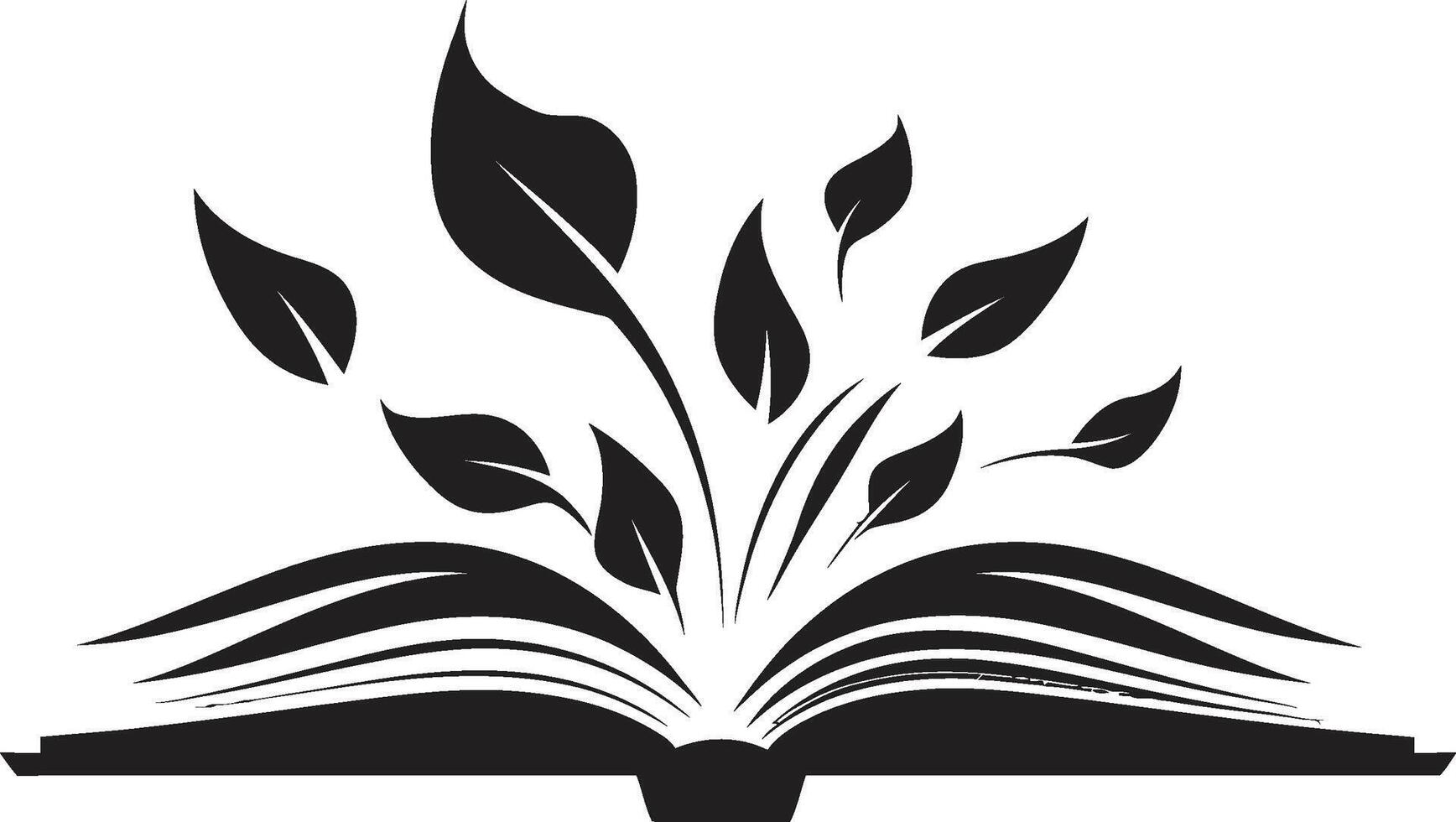 Weisheit entfesselt dunkel Symbol mit öffnen Buch Design Buch Seiten ausgesetzt modern schwarz Emblem zum ein fesselnd aussehen vektor