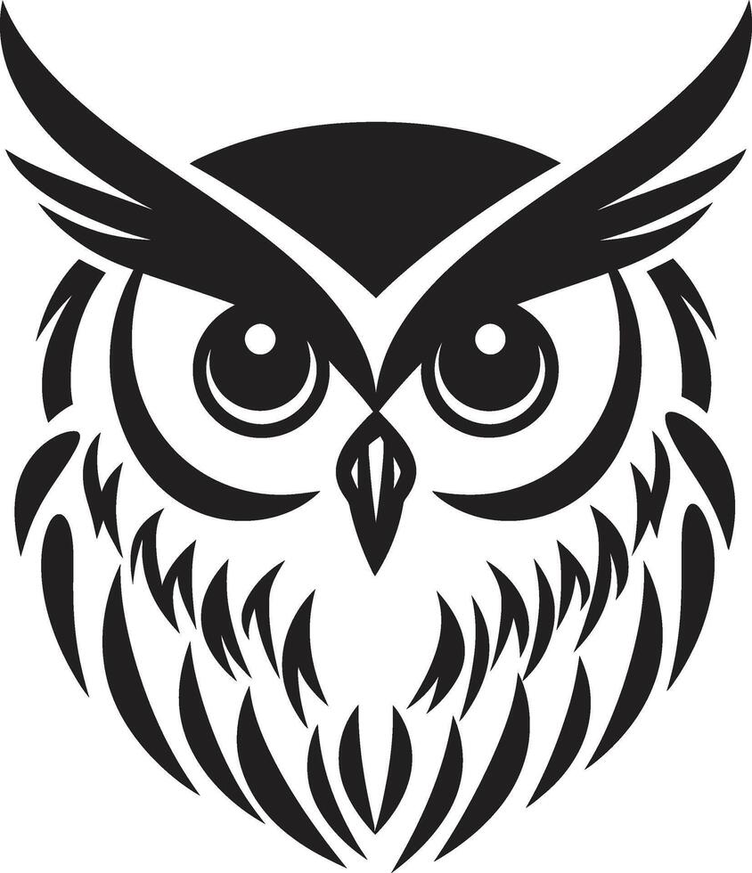 Adler Augen Weisheit noir inspiriert Eule Logo Design beschattet Eule Grafik elegant schwarz Illustration mit ein berühren von Geheimnis vektor