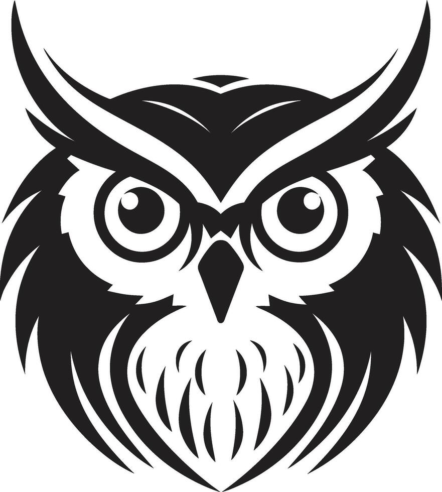 nachtaktiv Wächter glatt Logo mit elegant Eule Emblem Mondschein Eule Grafik schick schwarz Symbol zum ein fesselnd Marke Bild vektor