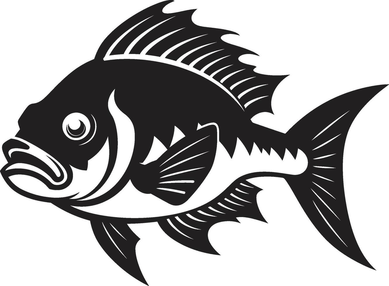 räuberisch Macht kompliziert schwarz Symbol Illustration zum modern branding heftig Wasser Tier Emblem minimalistisch Logo im noir schwarz vektor