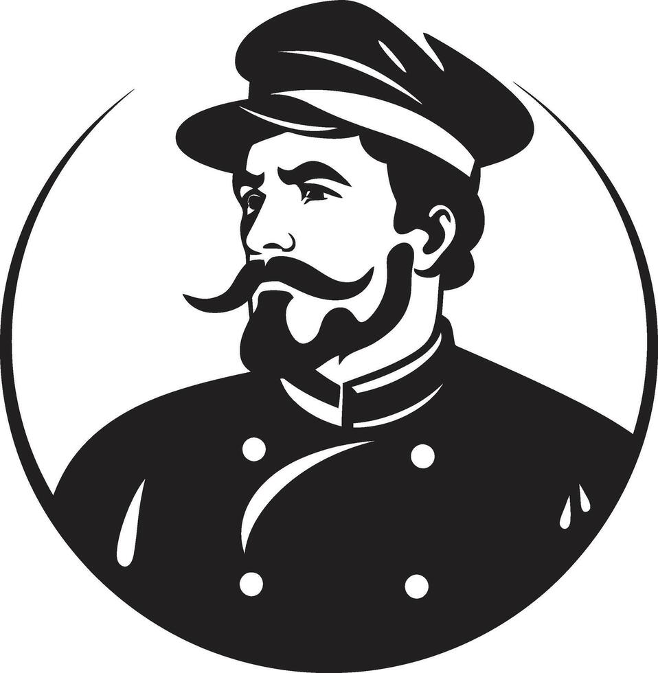 Handwerker Teig Meister elegant Logo mit Köche berühren Peperoni Perfektion schick schwarz Symbol Illustration zum ein lecker Marke vektor