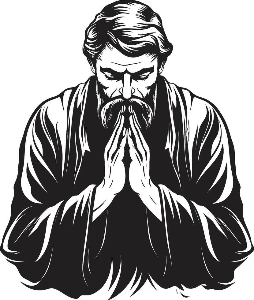 still Token Logo von beten Hände im schwarz Symbol göttlich Dynamik beten Mann Hände Design im schwarz vektor