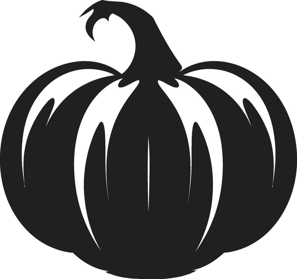 Herbst Abstraktion minimalistisch Kürbis Symbol Design im schwarz Mitternacht Ernte schwarz Kürbis Logo Symbol vektor