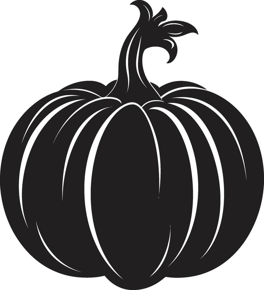 verlockend Herbst elegant schwarz Kürbis Symbol Design Rücken chillen Formen ikonisch Kürbis Logo im schwarz vektor