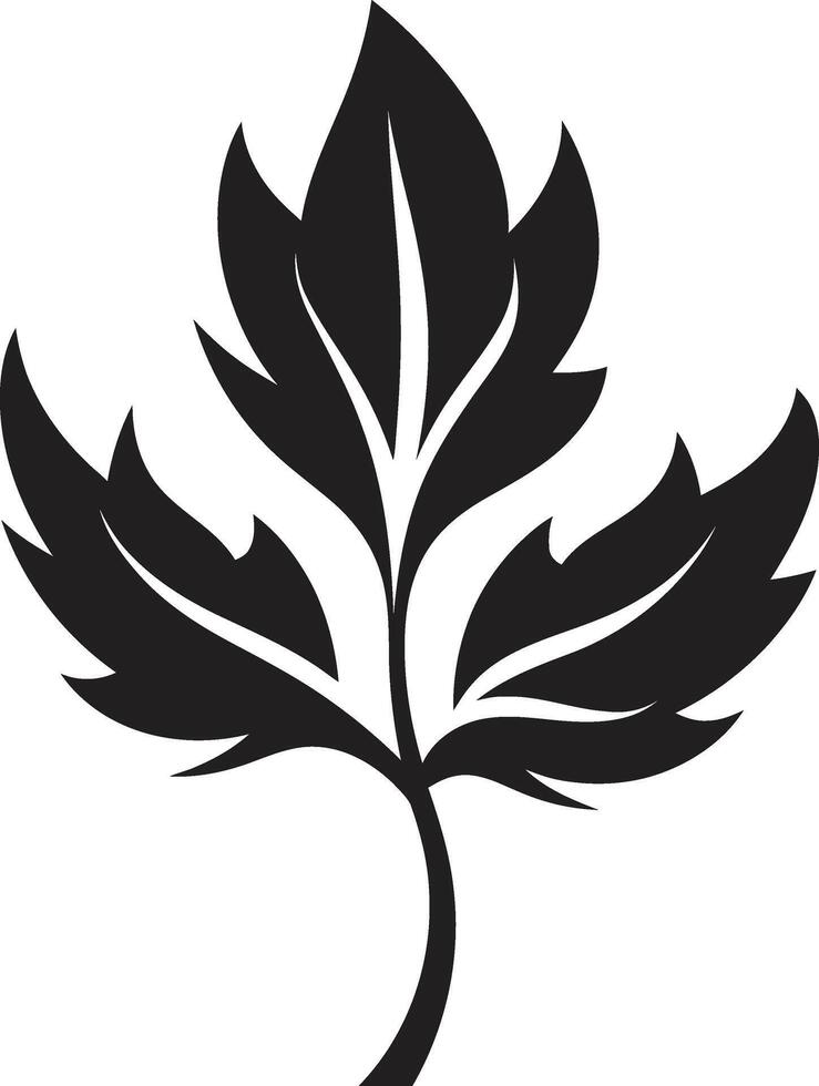 naturer symfoni blad silhuett emblem i harmoni i grön med blad silhuett vektor