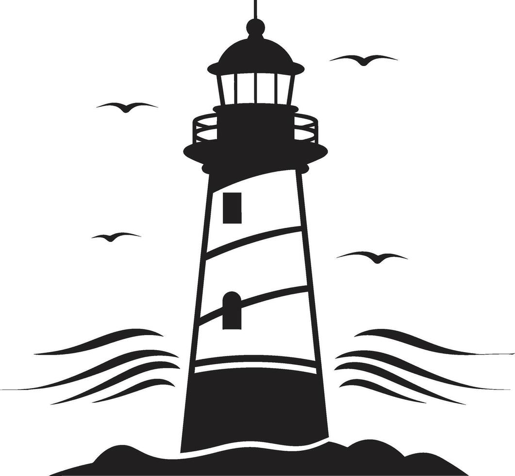 Küsten Erleuchtung Kamm nautisch Seefahrt Brillanz Leuchtturm Emblem vektor