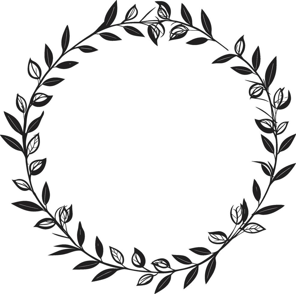 Hochzeit Natur belaubt Gekritzel Kranz Emblem elegant je nach Hochzeit mit belaubt Gekritzel vektor