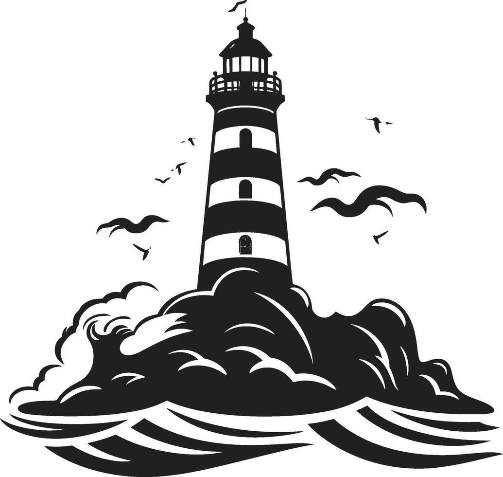 Küsten Posten Brillanz nautisch Leuchtturm Emblem Leuchtfeuer von maritim hoffen zum Leuchtturm vektor