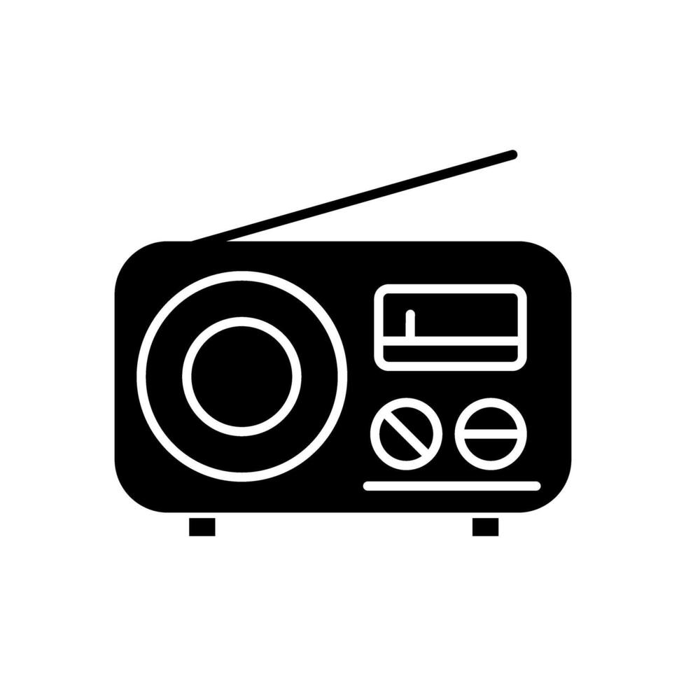 radio ikon. radio Vinka illustration tecken. musik symbol eller logotyp. vektor