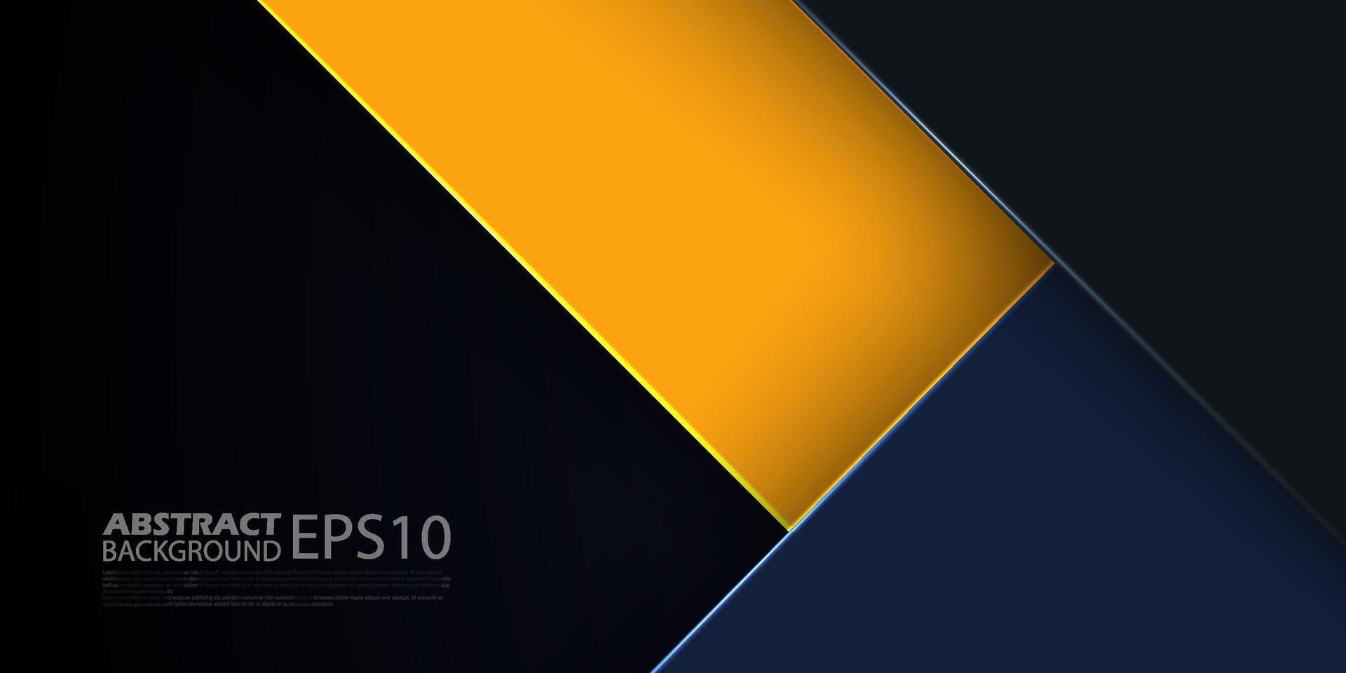 abstrakt dunkel Blau mit Überlappung Orange Papierschnitt auf geometrisch Hintergrund Design. modern Überlappung futuristisch Hintergrund mit Schatten. eps10 vektor