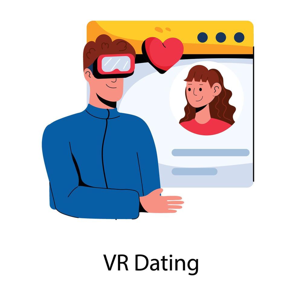 trendig vr dejting vektor