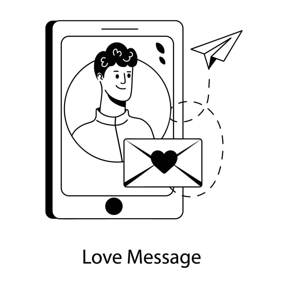trendig kärlek meddelande vektor