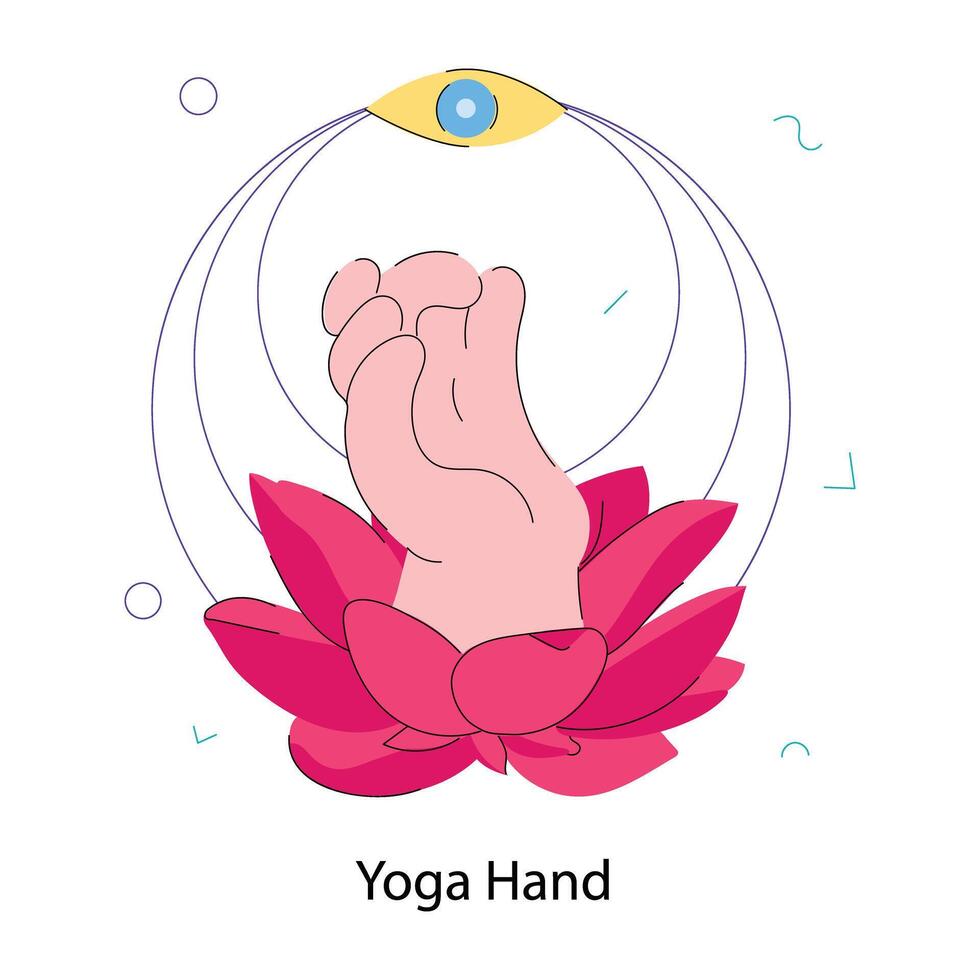 trendig yoga hand vektor