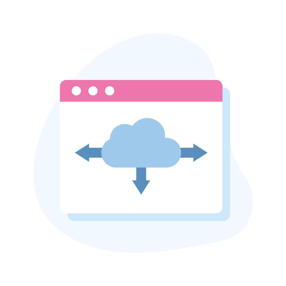 Wolke Innerhalb Webseite, Konzept isometrisch Symbol von Wolke Computing vektor