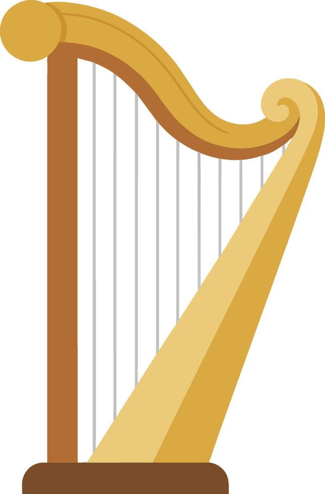 Harfe Musical Instrument Illustration eben Design vektor