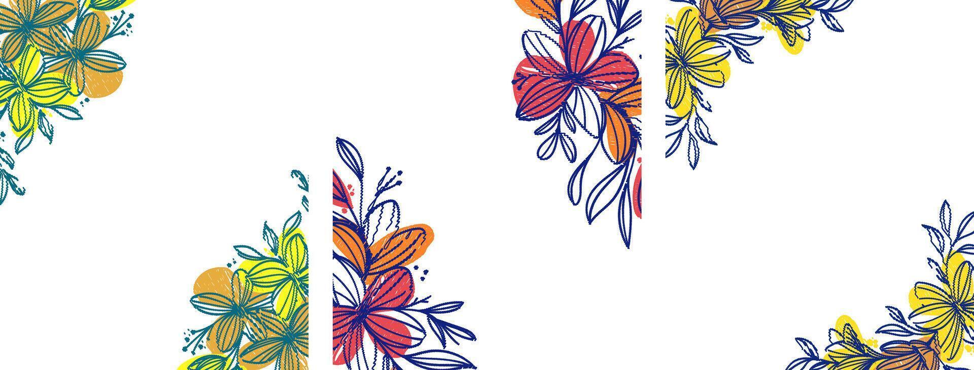 tropisk mönster design, blommig mönster. hand ritade. isolerat mönster på transparent bakgrund illustration vektor